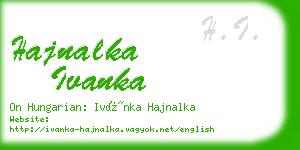 hajnalka ivanka business card